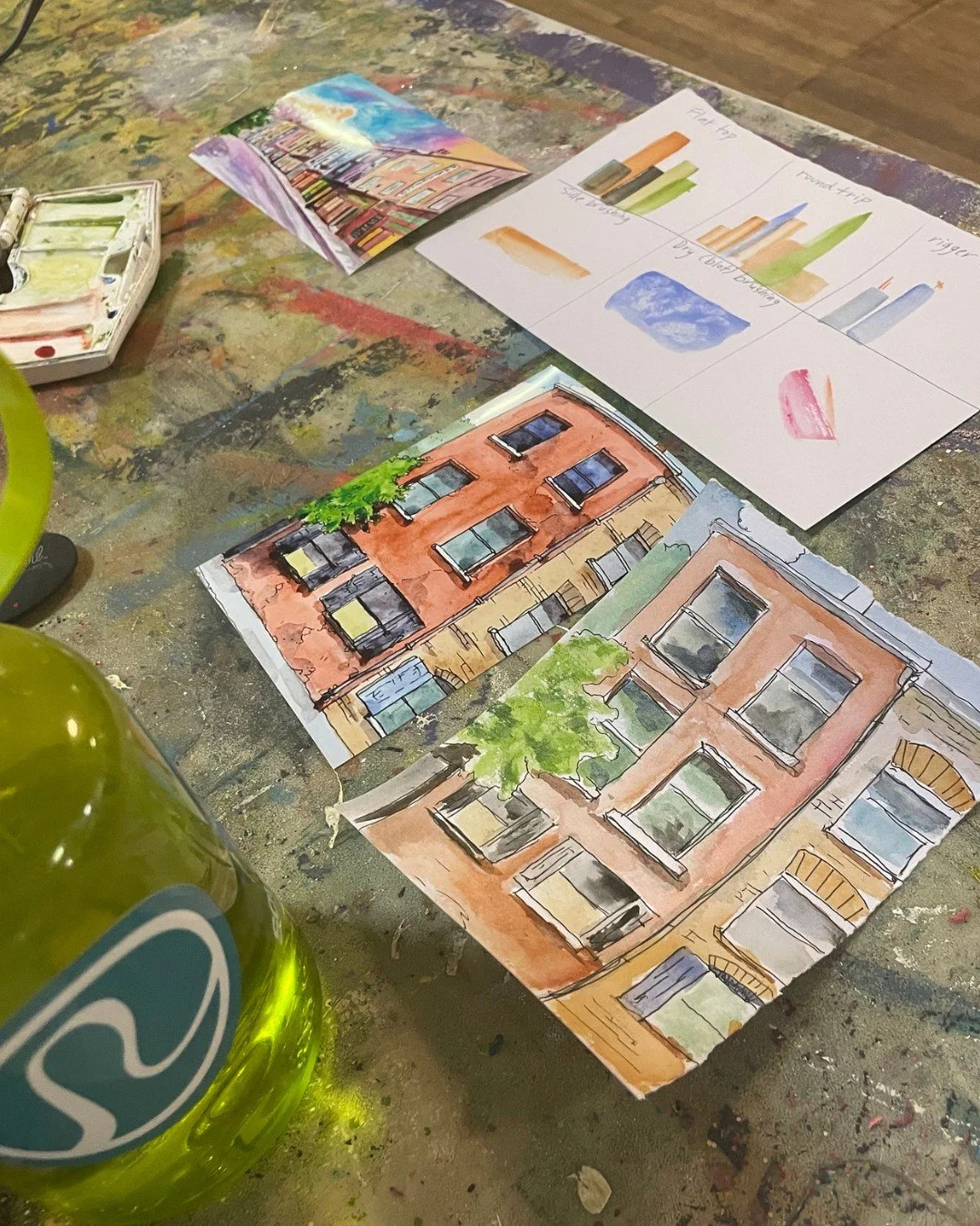 Some pics from our recent Watercolor Escape series with Evie Mason.