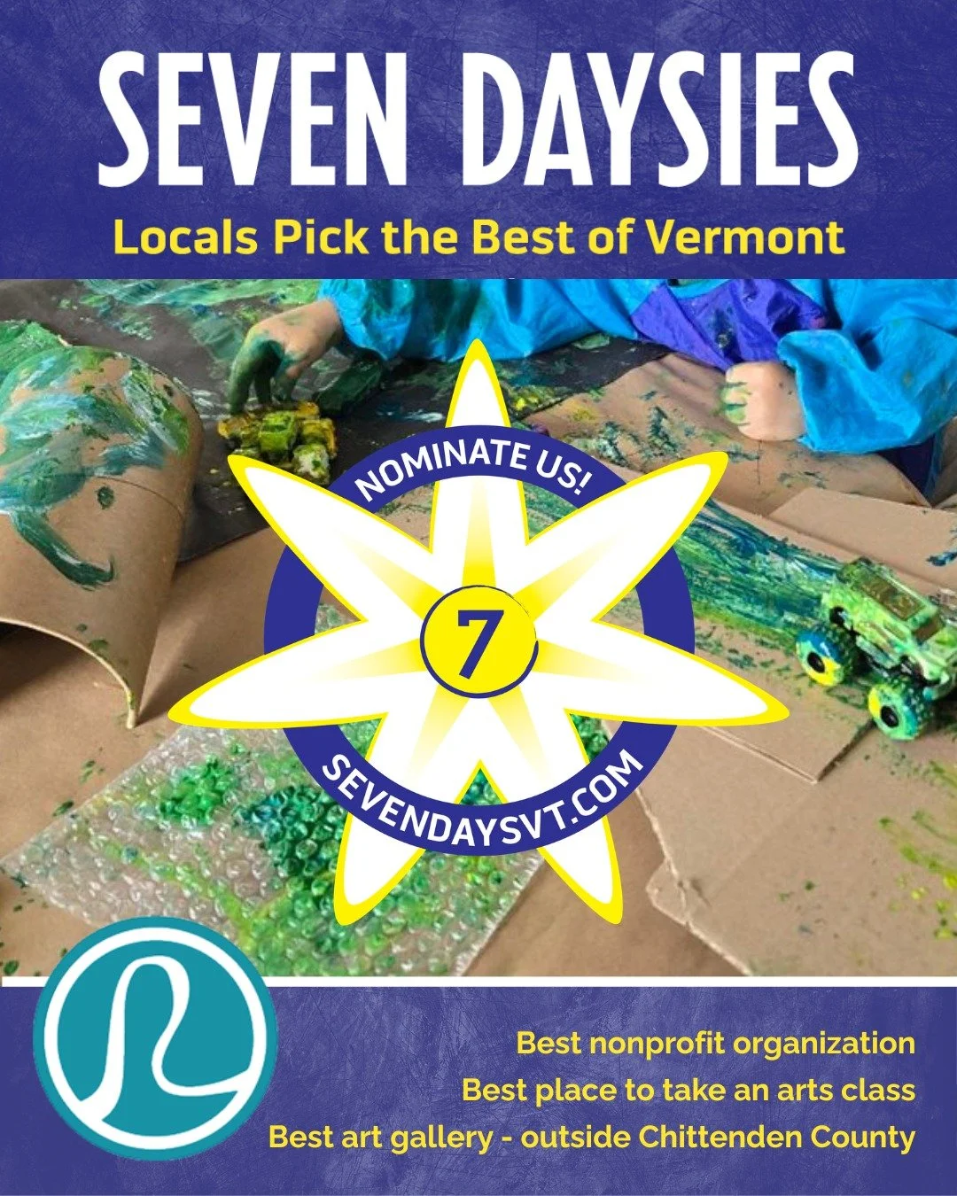 Nominations are open for the Seven Daysies! If you&rsquo;re a fan of River Arts, and our commitment to Arts for Everyone, we would love your support.

We are running for:
Best nonprofit organization
Best place to take an arts class
Best art gallery -