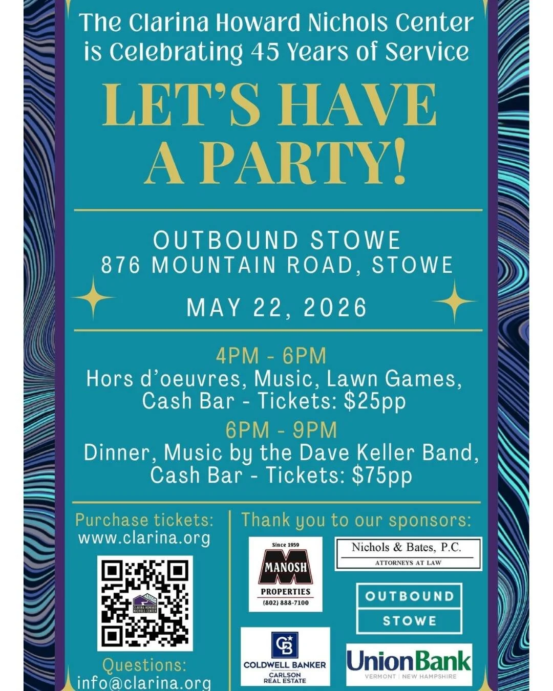 Support the Clarina Howard Nichols Center while celebrating their 45 years of service to our community!