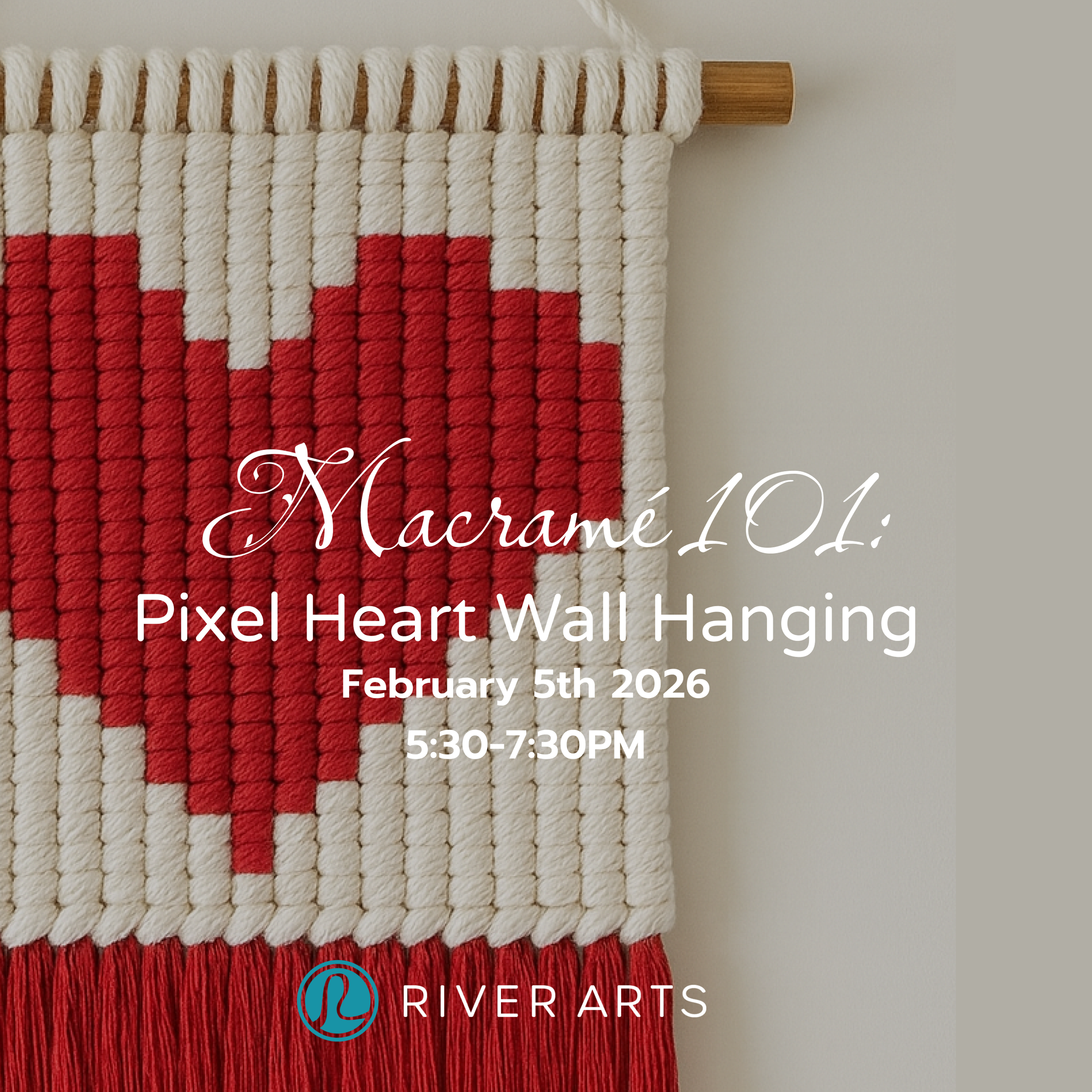 Macramé 101: Pixel Heart Wall Hanging