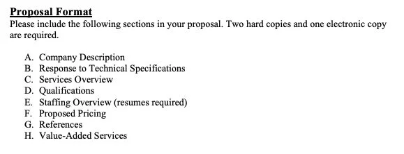 The RFP Proposal Format That Works