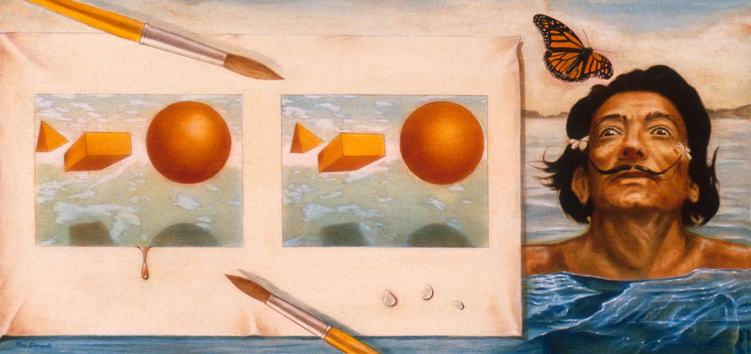 Dali's  in the Act of Viewing a Butterfly  and a Secret painting