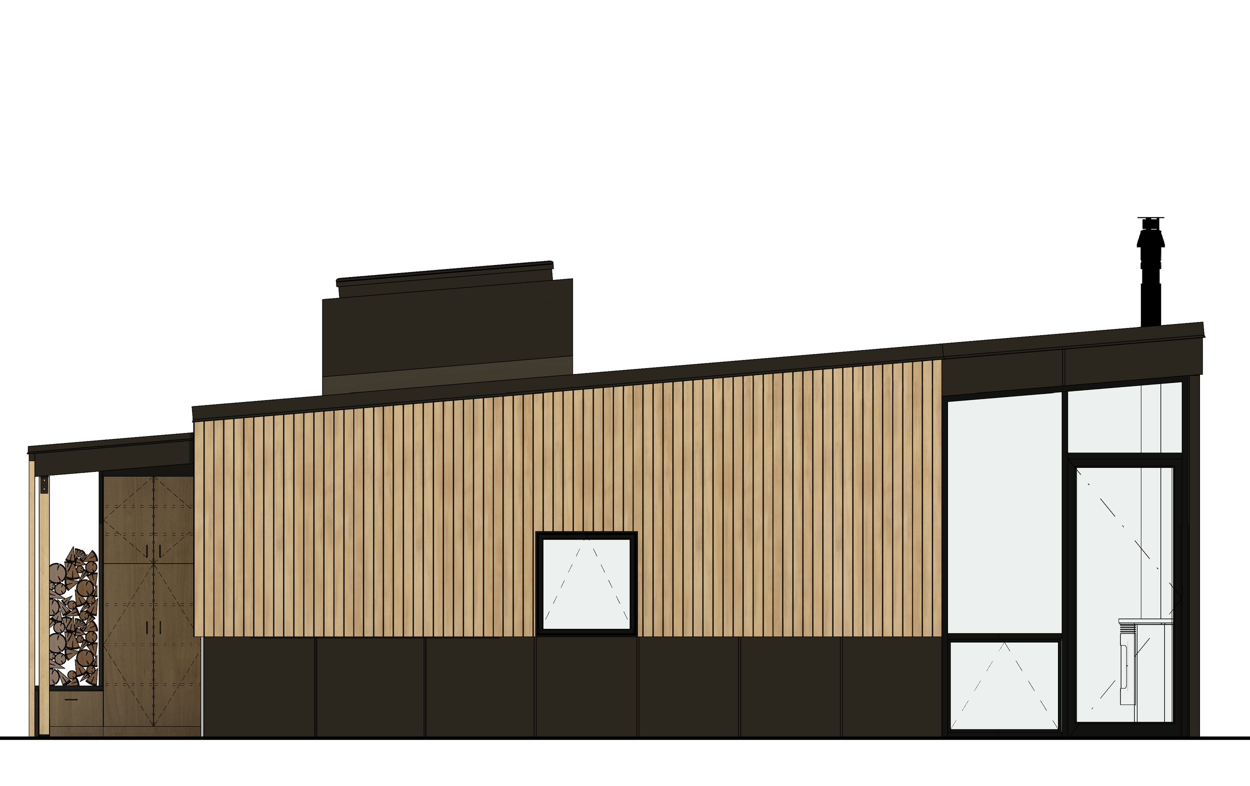 East view of micro cabin