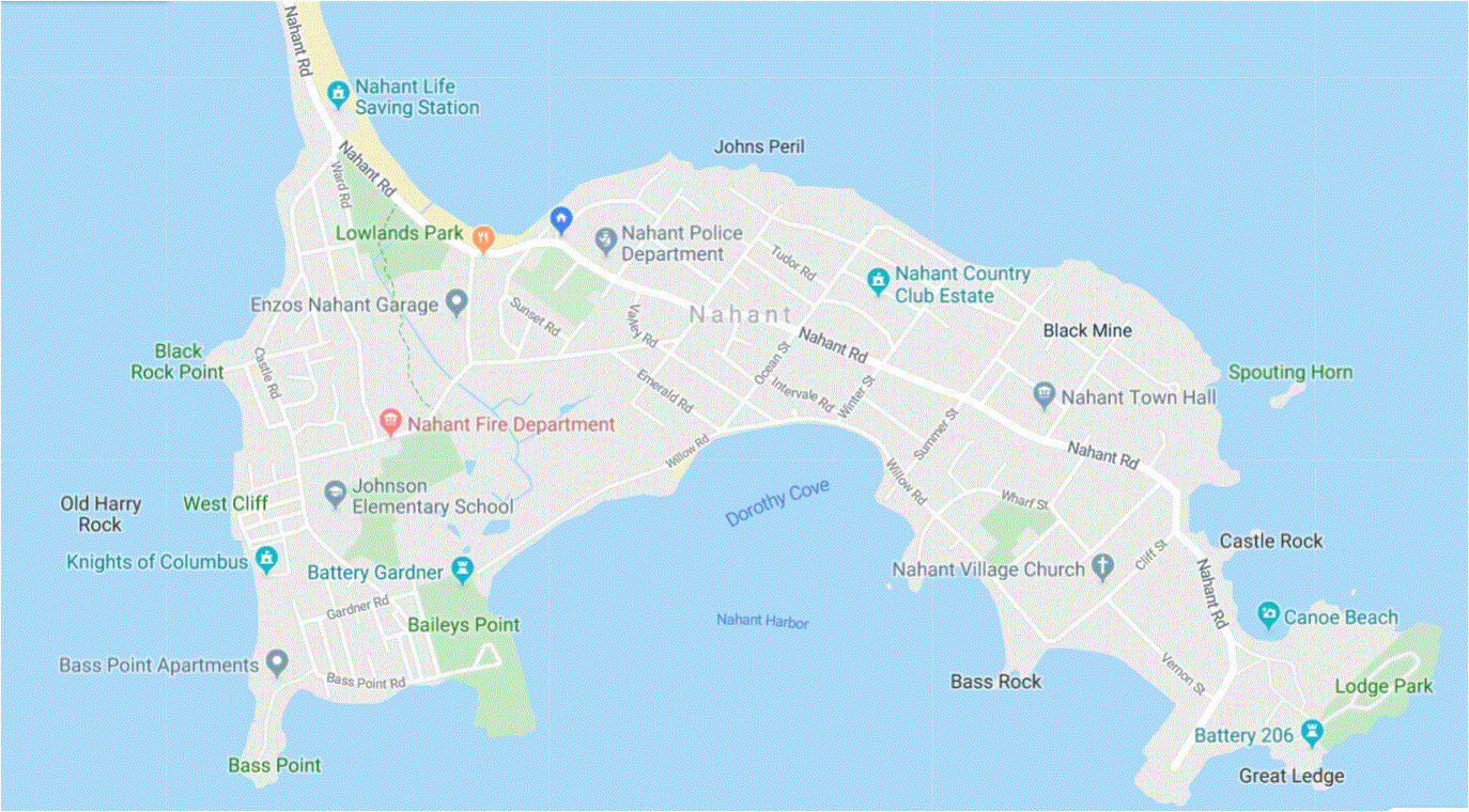 Map of Nahant (Venue Locations for monthly meetings) — Nahant Garden Club
