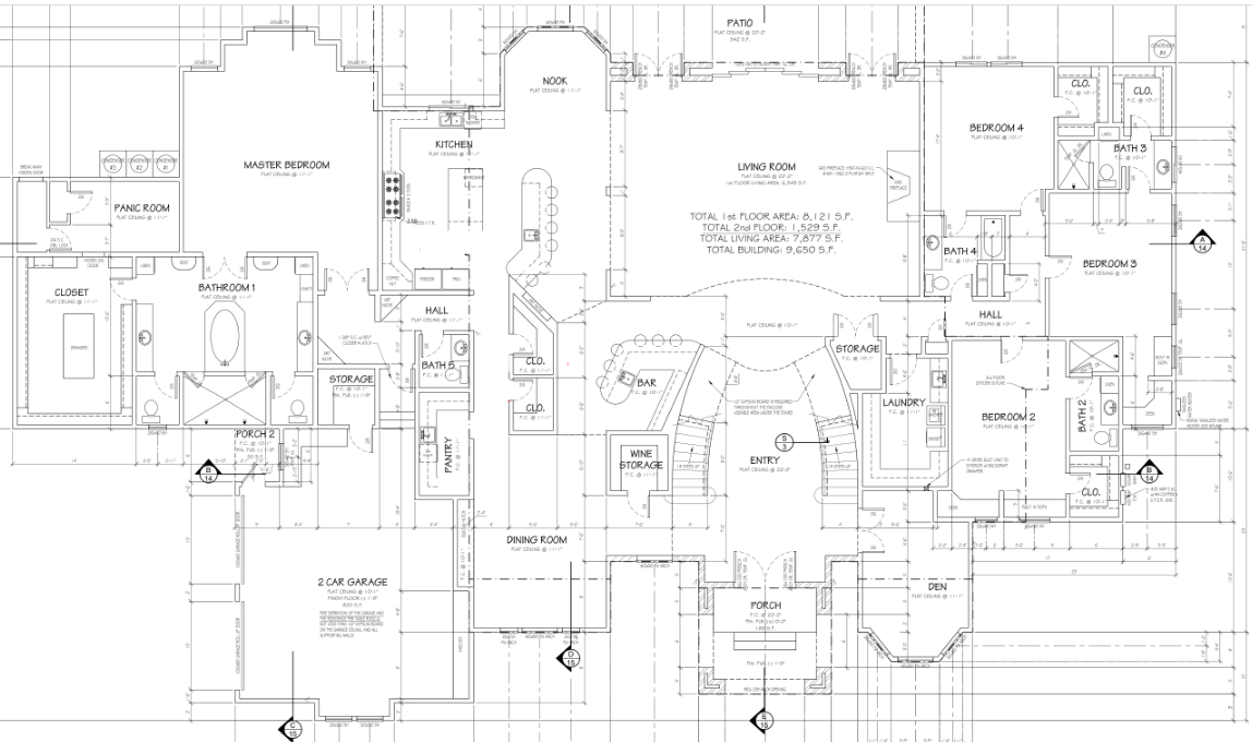 Residential floor plan drawing by LUXYSPACE, Orange County interior architecture and design firm