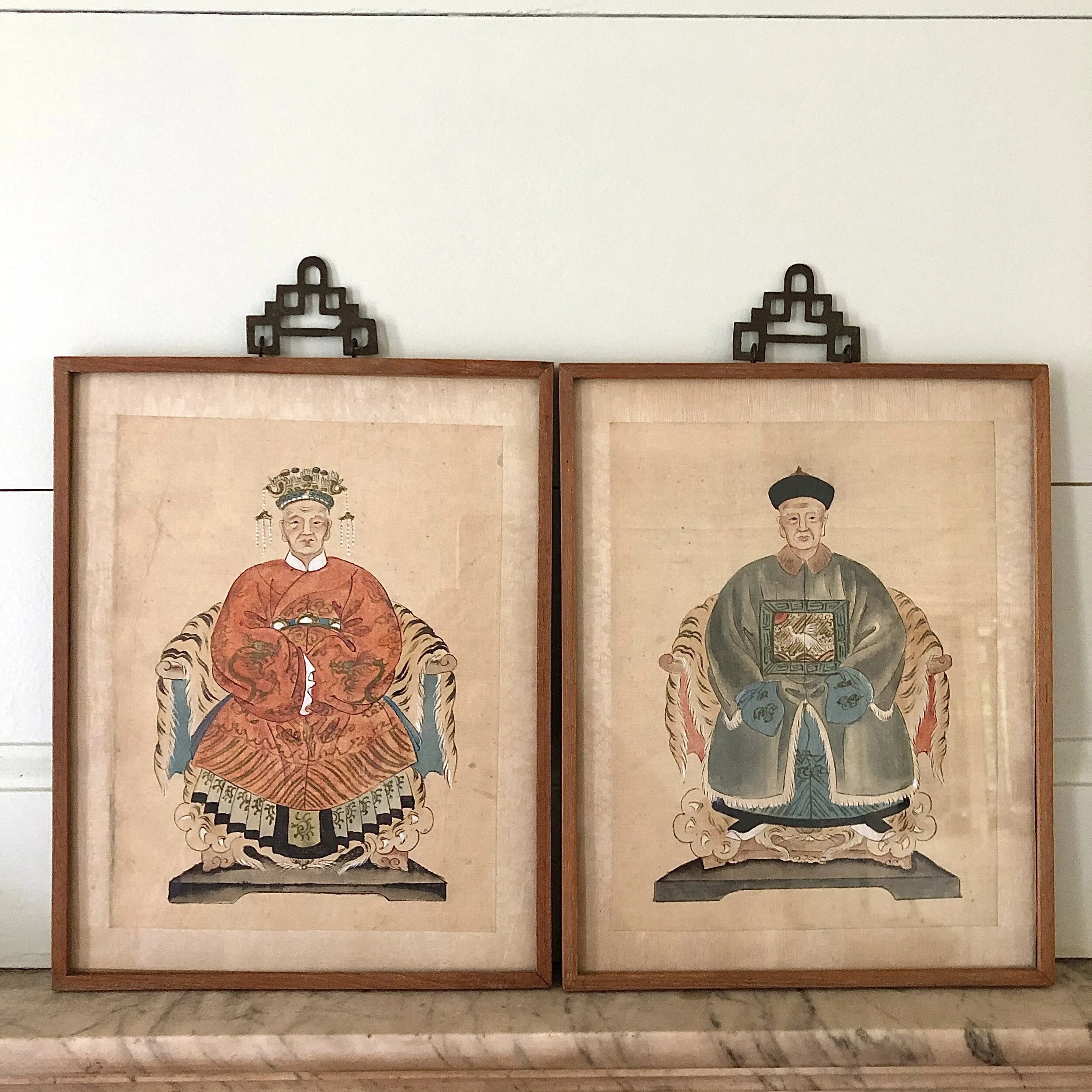 21. Antique Chinese ancestor portraits