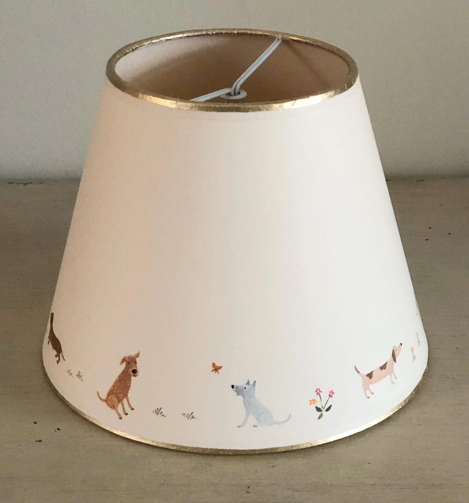 75. Hand painted Doggy shade by Sarah Blomfield.