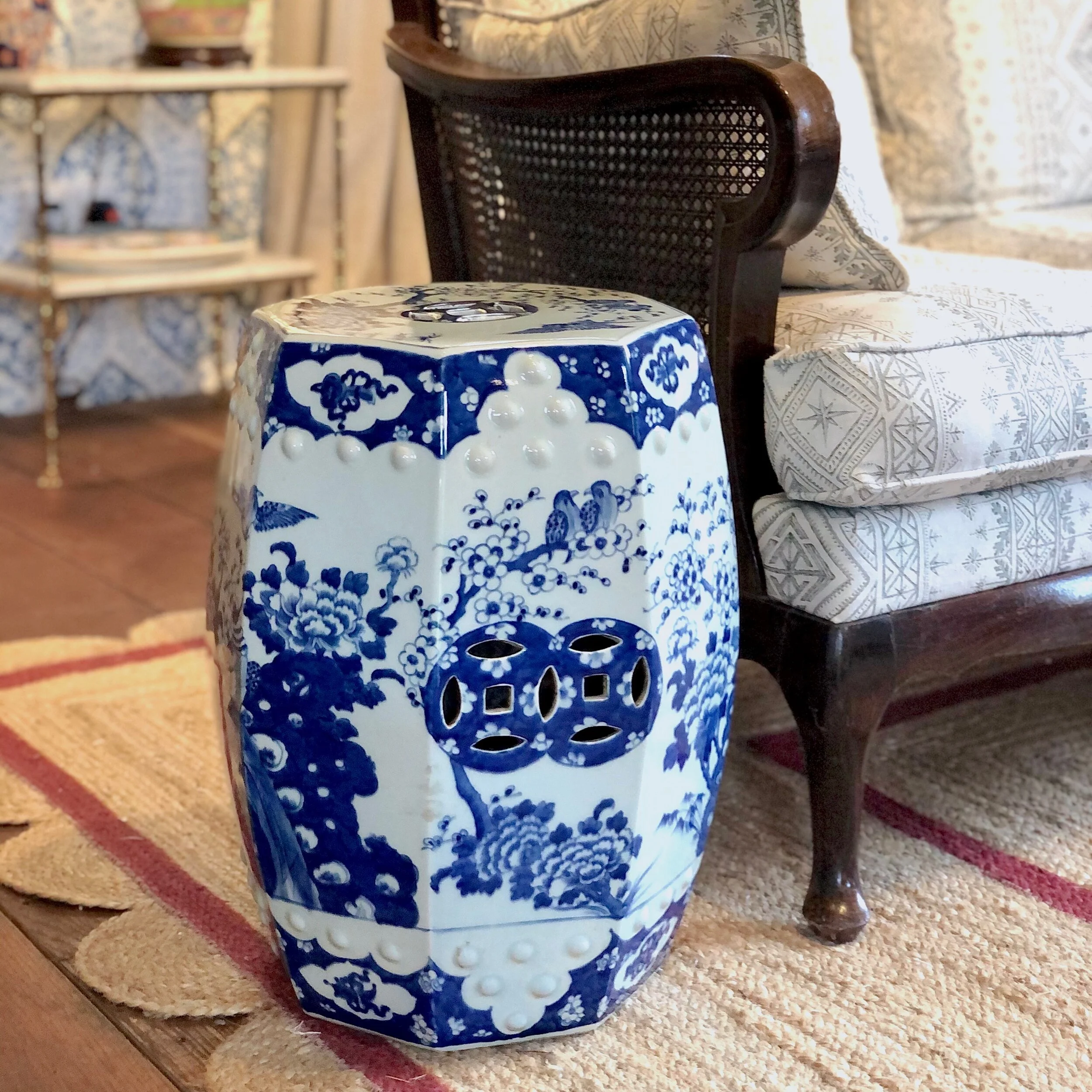 86. Pair of antique porcelain stools