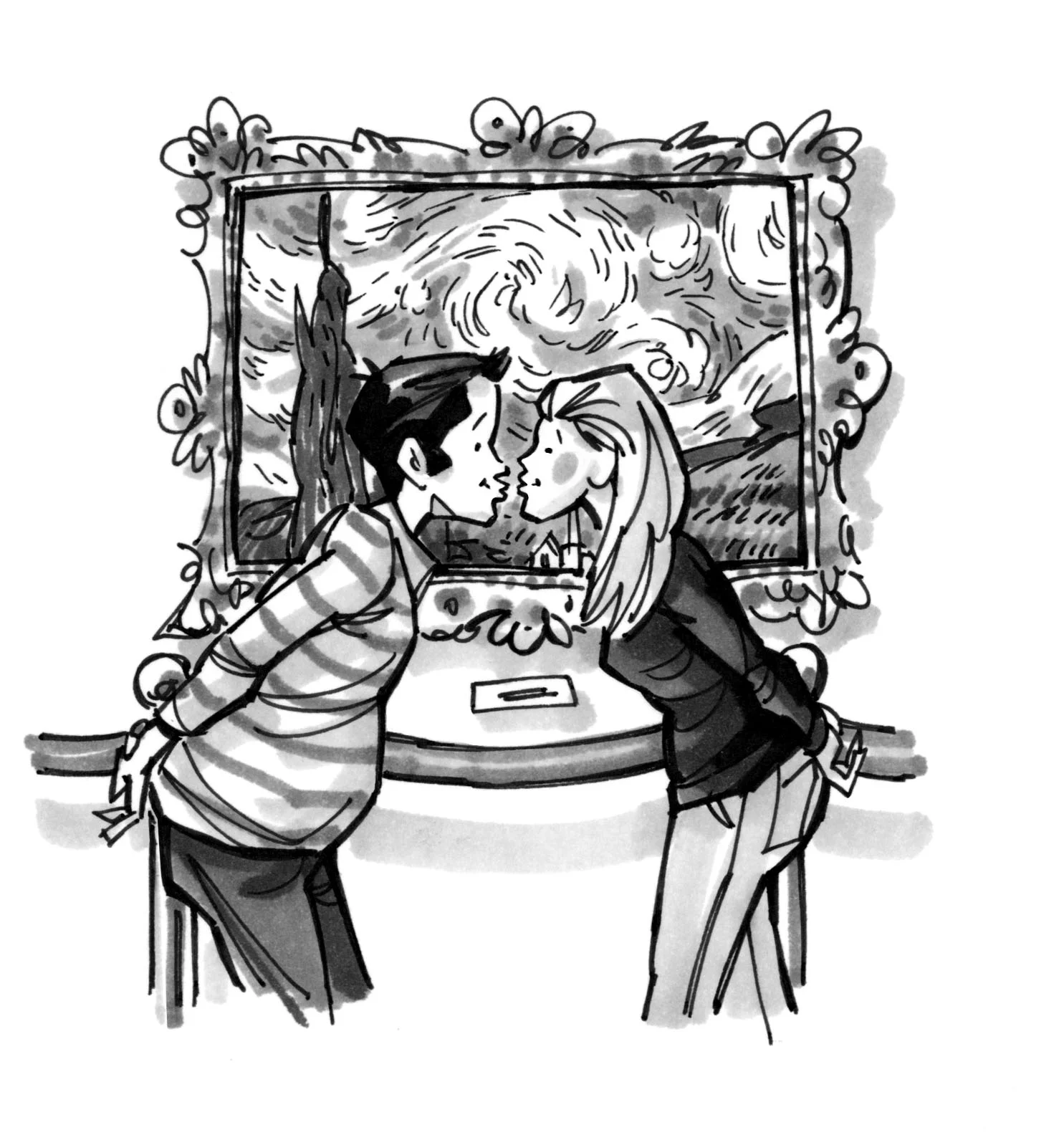 Kissing in Front of Starry Night.jpg