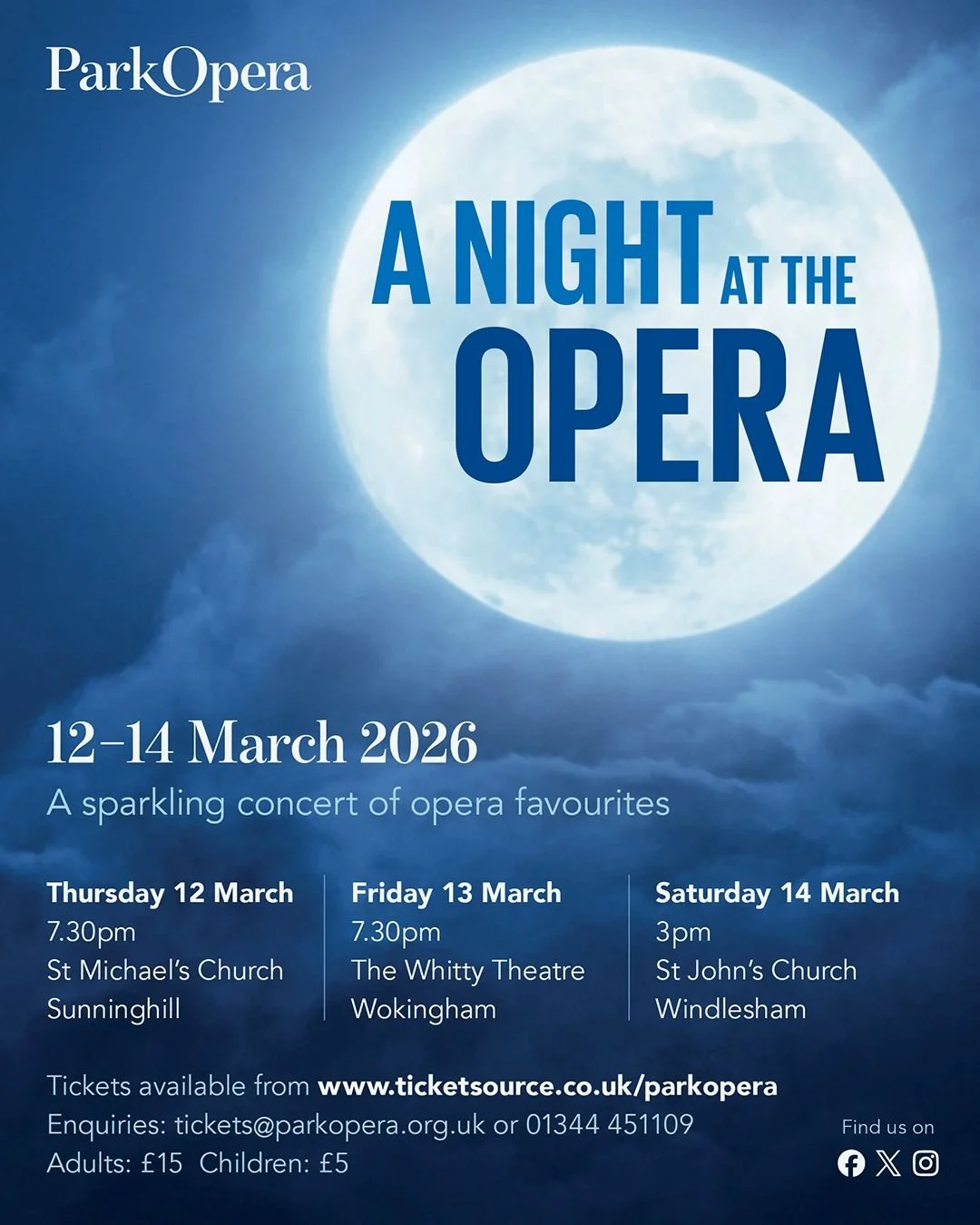 Upcoming Performances - A Night at the Opera with Park Opera ~ March 12, 13 and 14, 2026