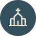 Icon of a church with a cross on top