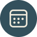 Icon of a calculator with a dark blue background.