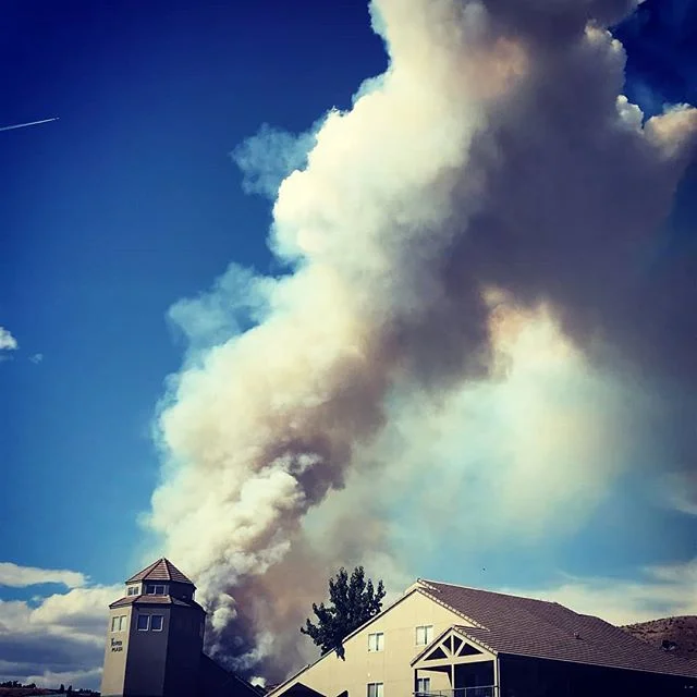 Fire above Crescent Bar across from Trinidad.  Helicopter and emergency response keeping it under control! #wildfiresbad