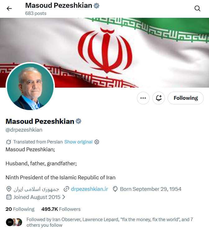 Masoud Pezeshkian's Letter to America