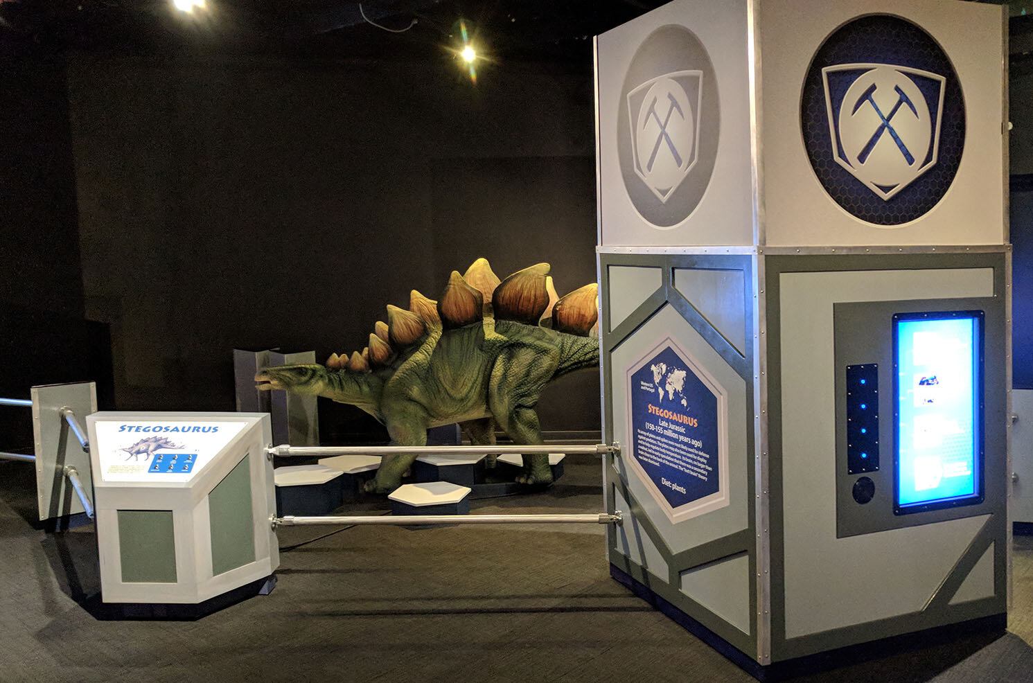 Visitors can control several movements of the animatronic animals.
