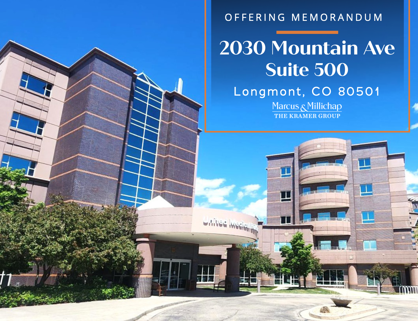 2030 Mountain Avenue, Suite 500 Longmont, CO $1,050,000 4,253 SF Full Medical Buildout Top Floor Office Condo View Offering Memorandum