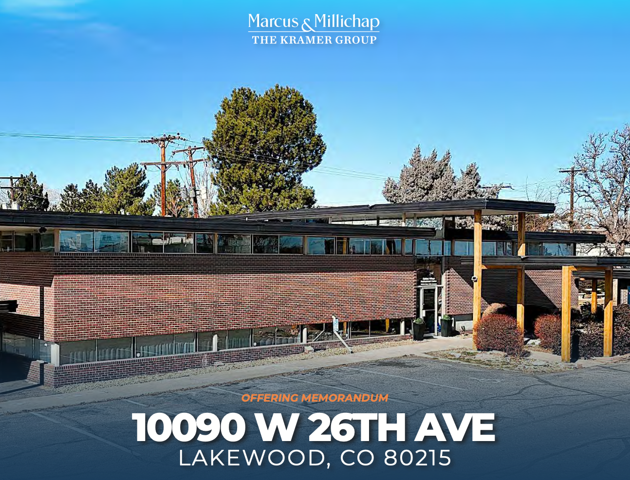   10090 West 26th Avenue  Lakewood, CO  $1,600,000 8,415 SF ($190.14/SF) Cap Rate: 5.85% In-Place Medical/Co-Working   View Offering Memorandum  