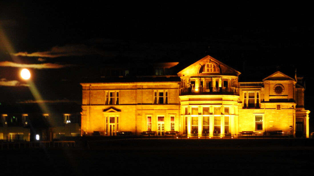 St. Andrews golf club at night - TMI Golf vacations