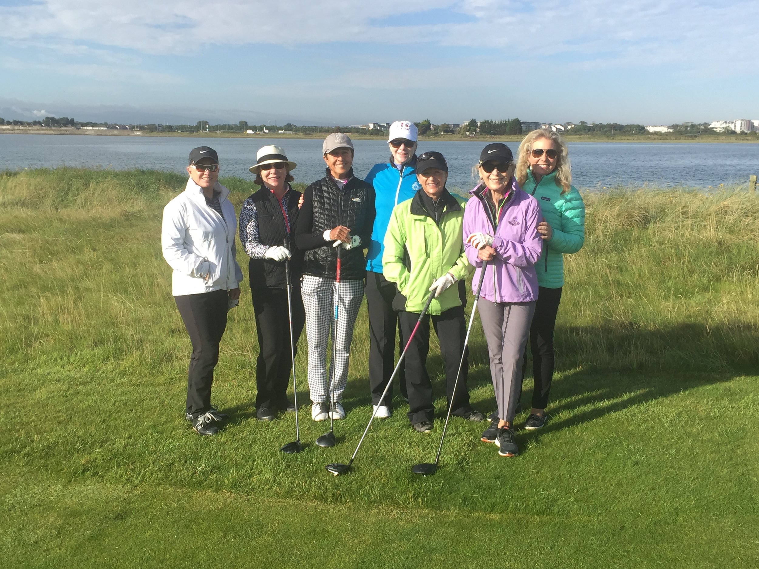 Portmarnock ladies on first tee.JPG