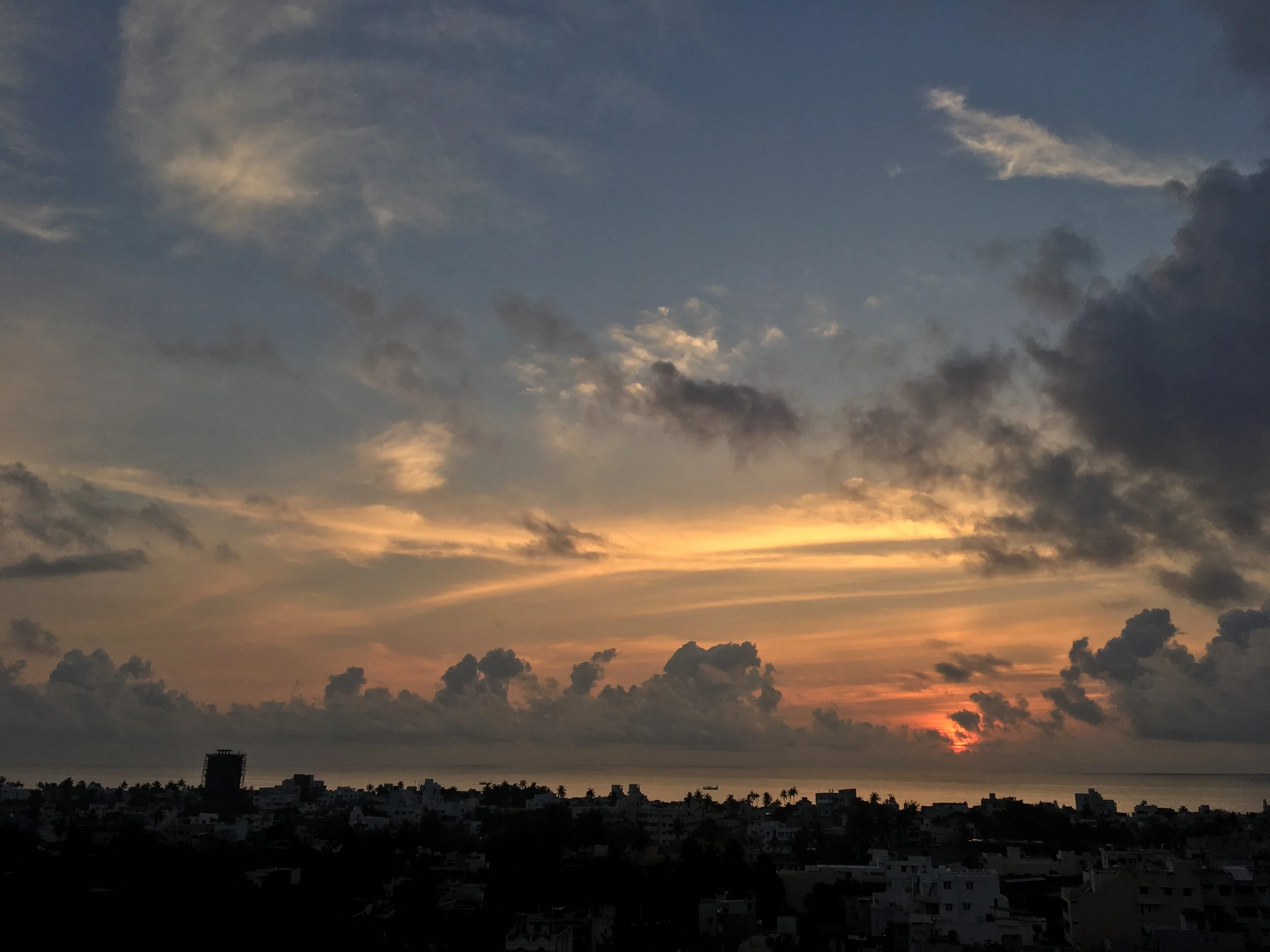 Sunset in Pondicherry, India