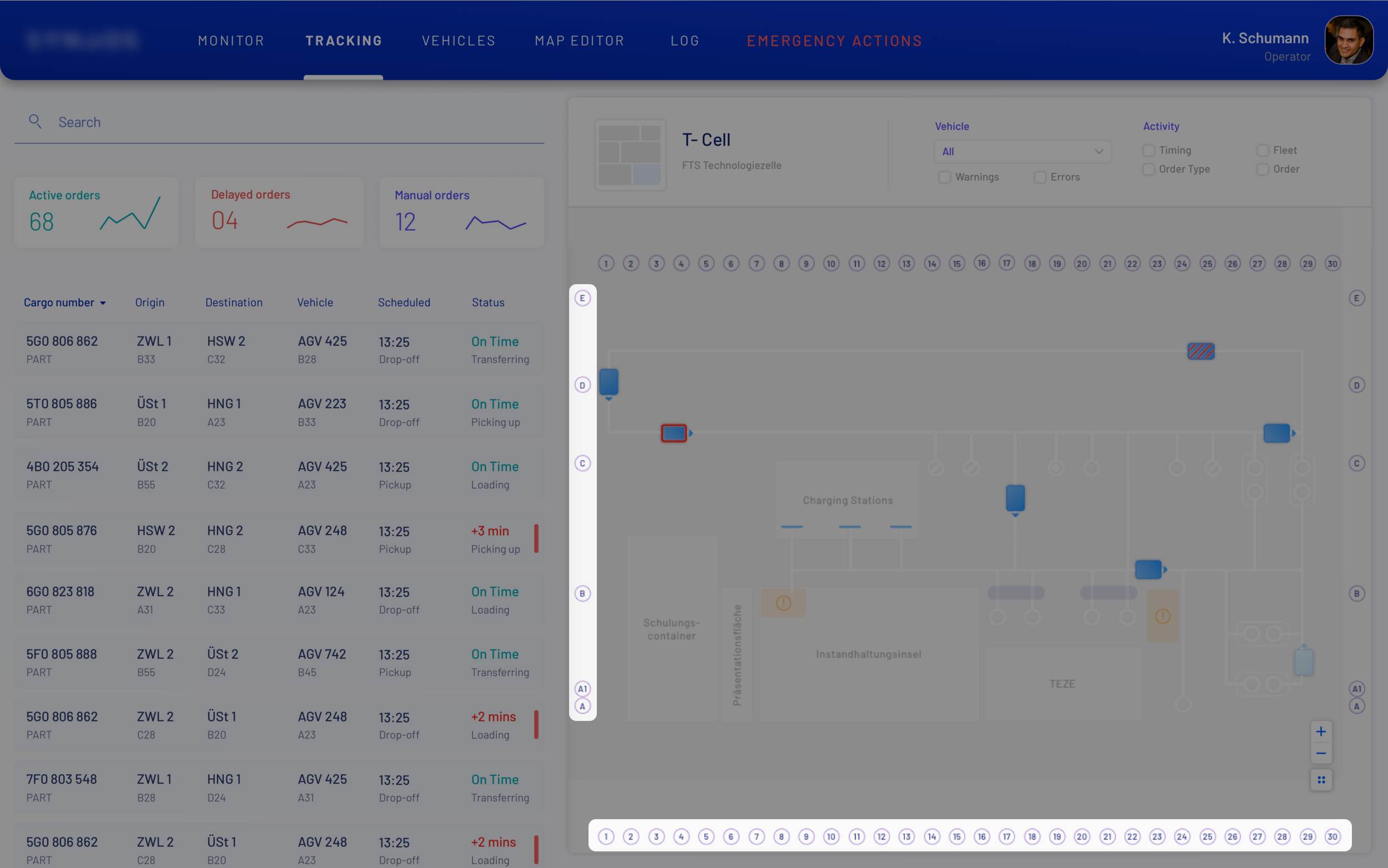 Spatial grid on the map