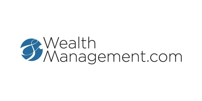 Logo of Wealth Management with a blue circular icon and black text.