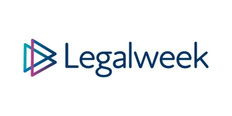 Legalweek logo with stylized geometric icon and text.