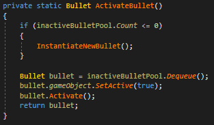 Bullet Object Pooling