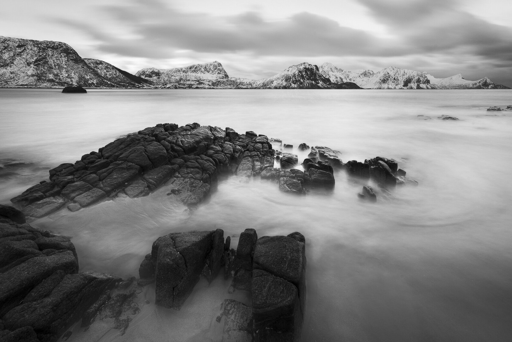 Haukland beach in BW.jpg