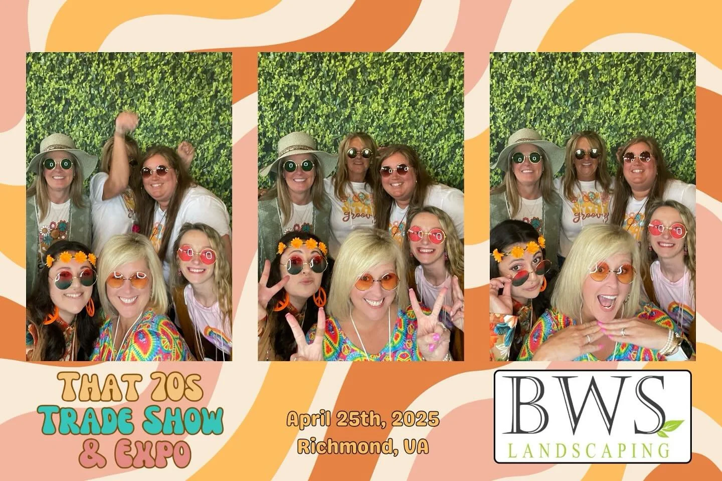 We are getting groovy with the photo booth at That 70s Trade Show &amp; Expo &mdash; and we&rsquo;re just getting started! Come see us today at the CAI Central Virginia Chapter Tradeshow in Richmond for good vibes, great convo, and all things landsca