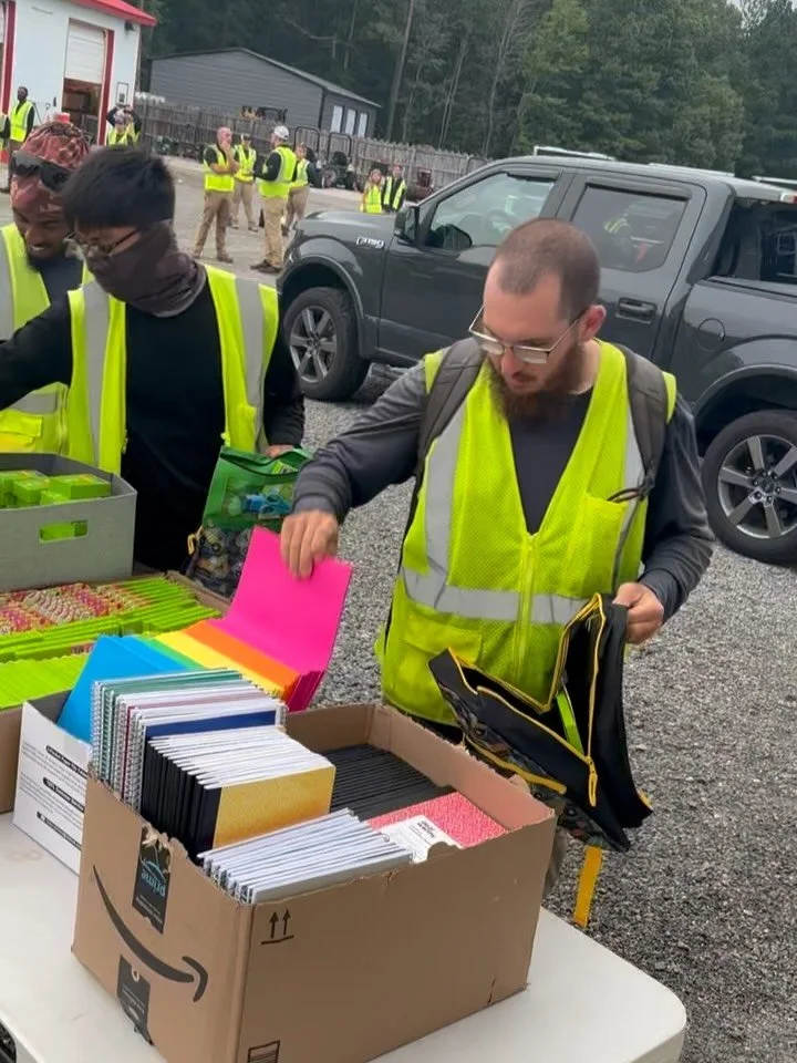 Our team came together, even some family members, to pack backpacks for elementary school kids heading back to school in just a few weeks.

Each person filled a backpack with supplies, some to take home for their own kids, and others to donate to loc