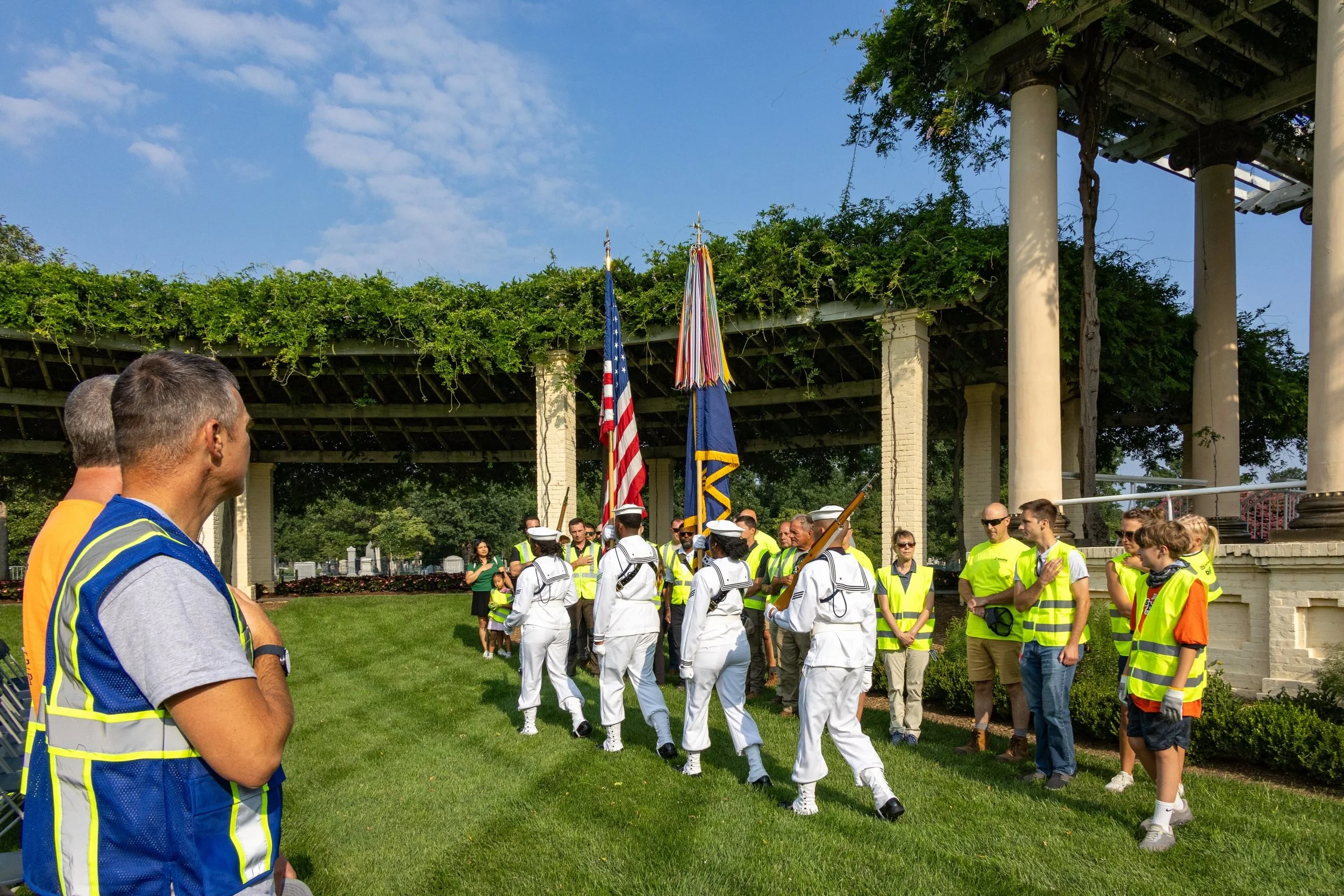 We were honored to join more than 250 landscape professionals who volunteered their time and expertise to complete vital hardscape, irrigation, planting, and liming projects across the historic grounds of Arlington National Cemetery.

It was a privil