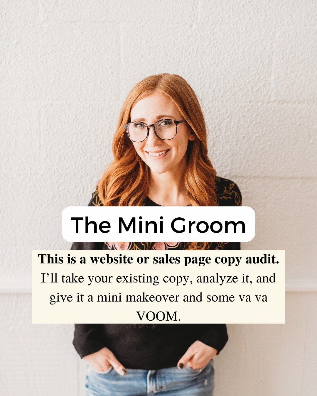 I don't groom dogs, but I do groom your marketing words. 

(And actually, I've been grooming one of my dogs at home for a while now. I've learned a thing or two from a groomer friend. ✂️ For now, let's stick to copy.)

The Mini Groom is a sales page 