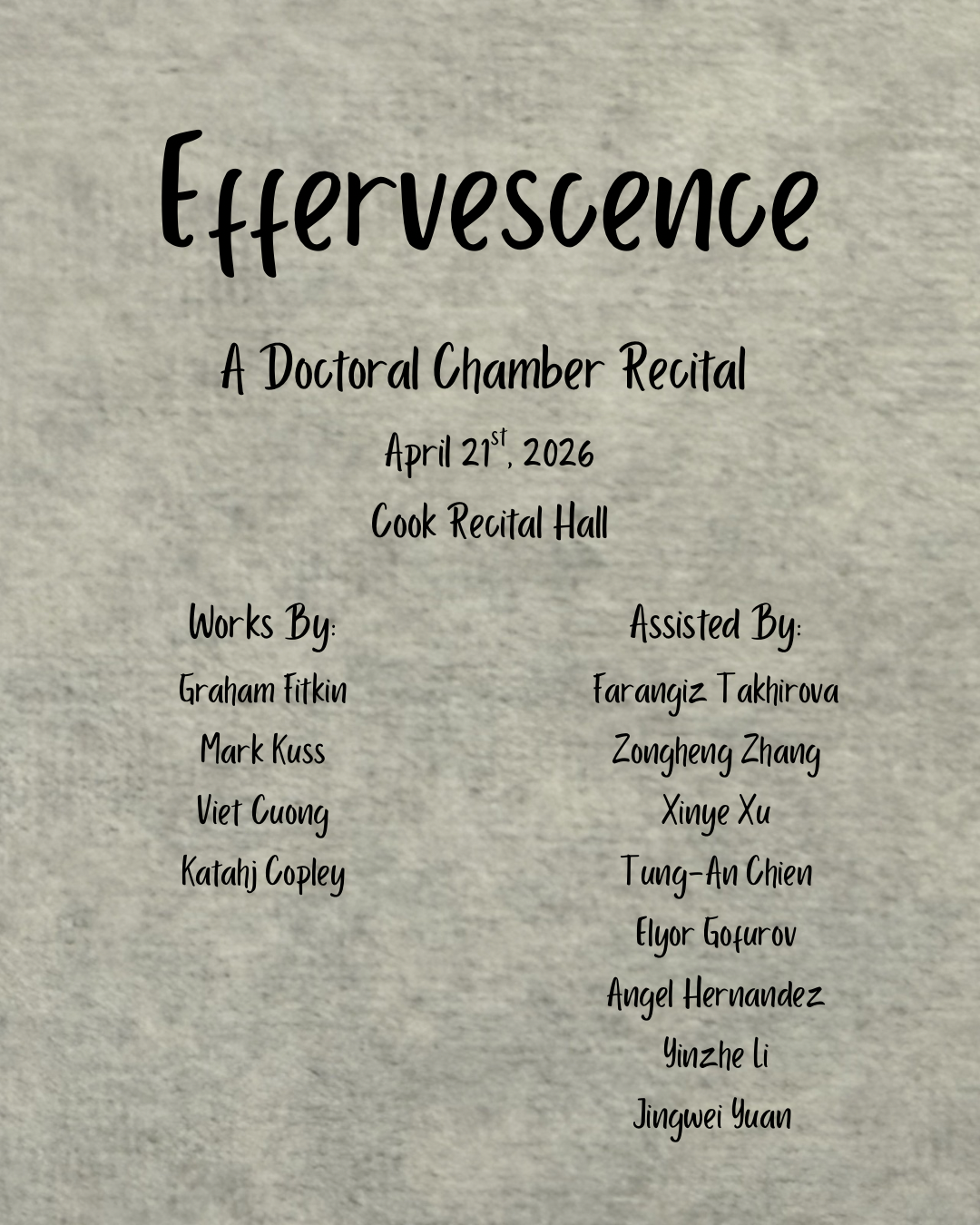  Effervescence - A Doctoral Chamber Recital