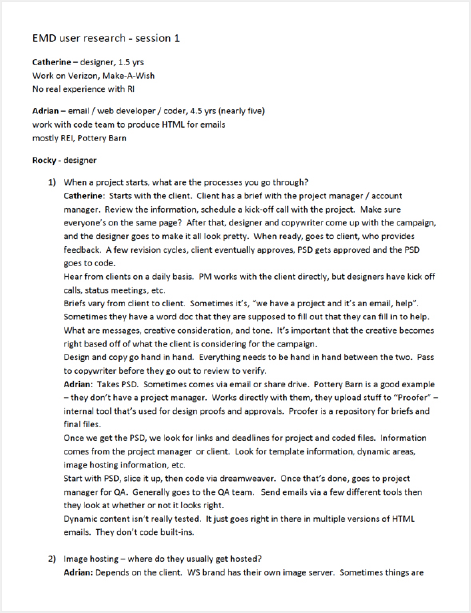 Group interview questionnaire