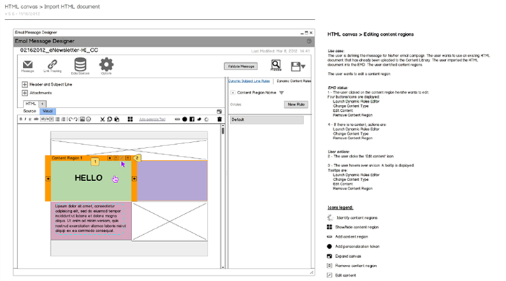 Visual canvas wireframe