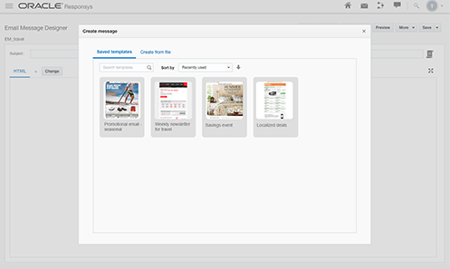 Message templates options