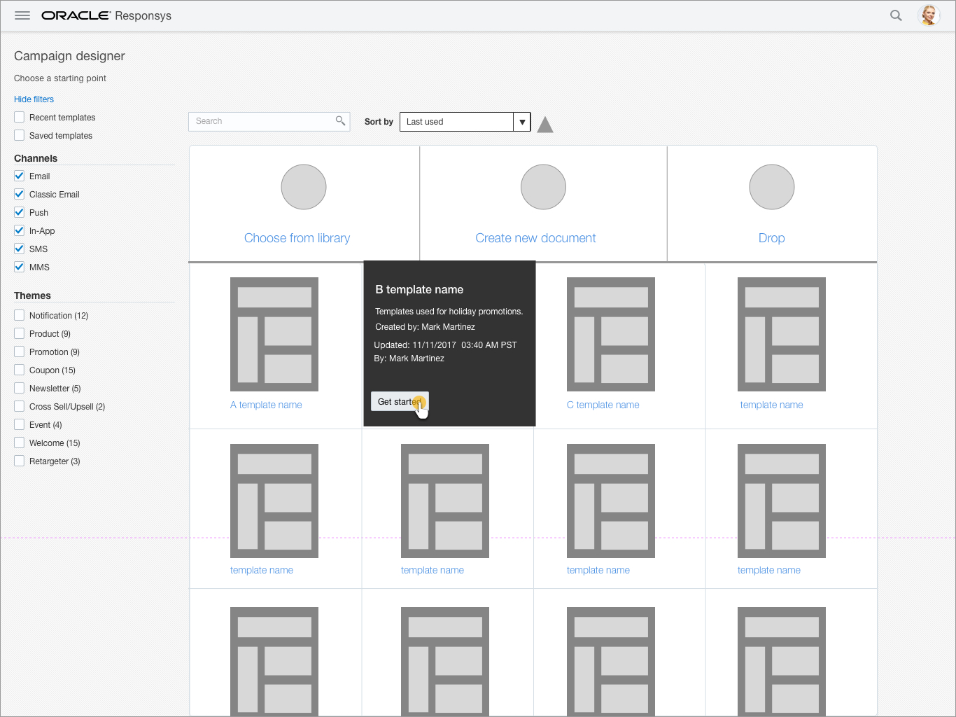 Campaign templates wireframe