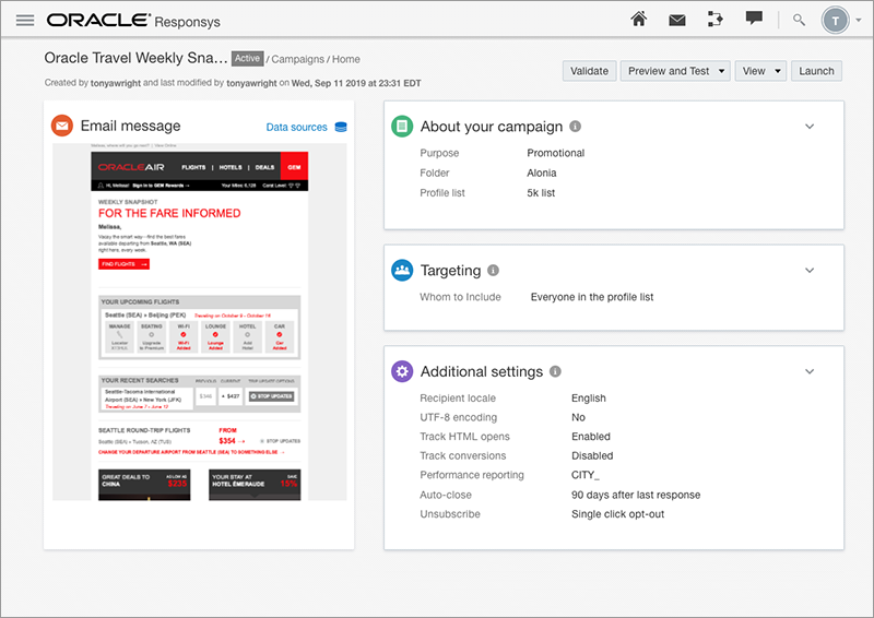Simplified campaign with targeting settings configured