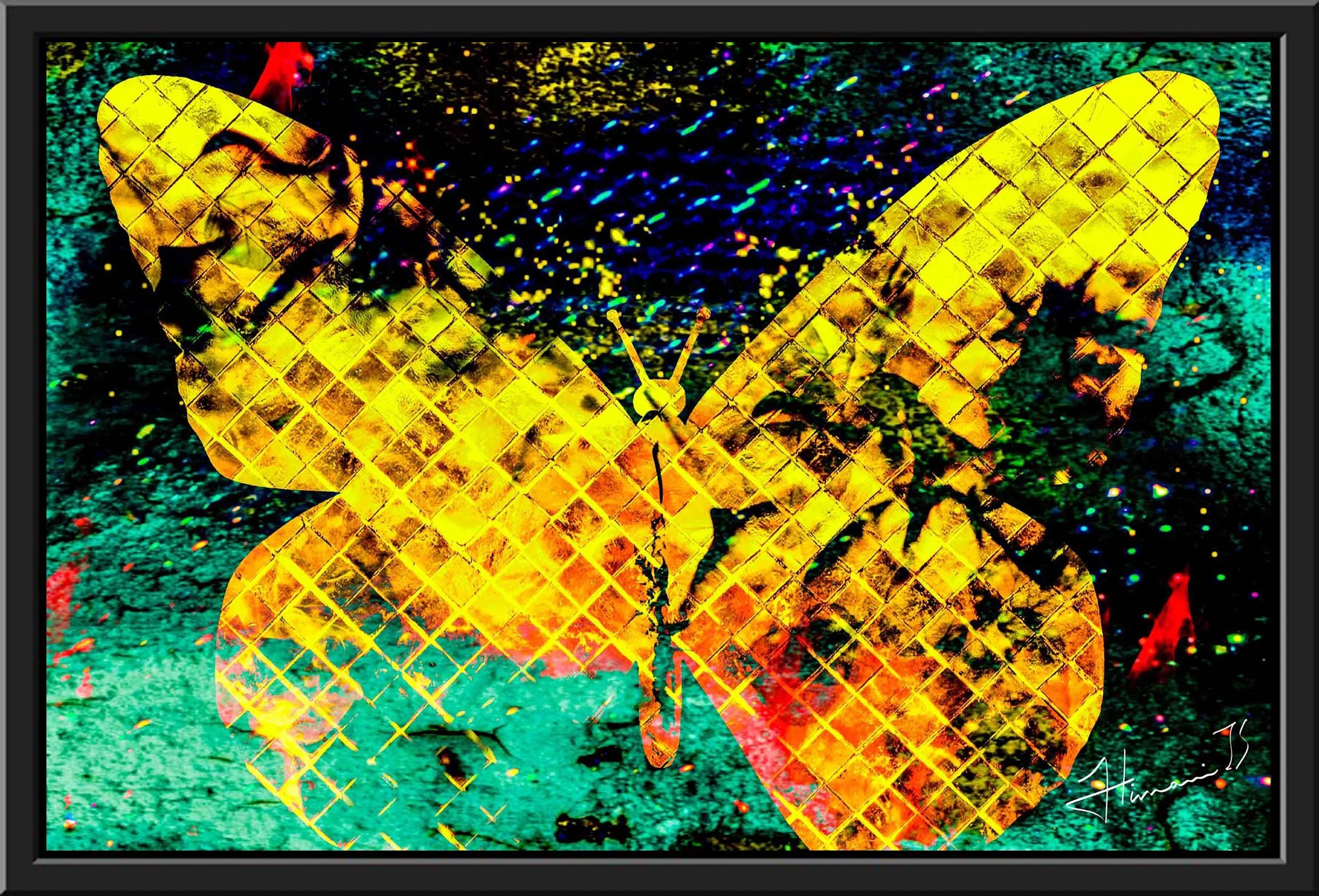 metamorphosis (golden)- stretched canvas (with shadow box frame)