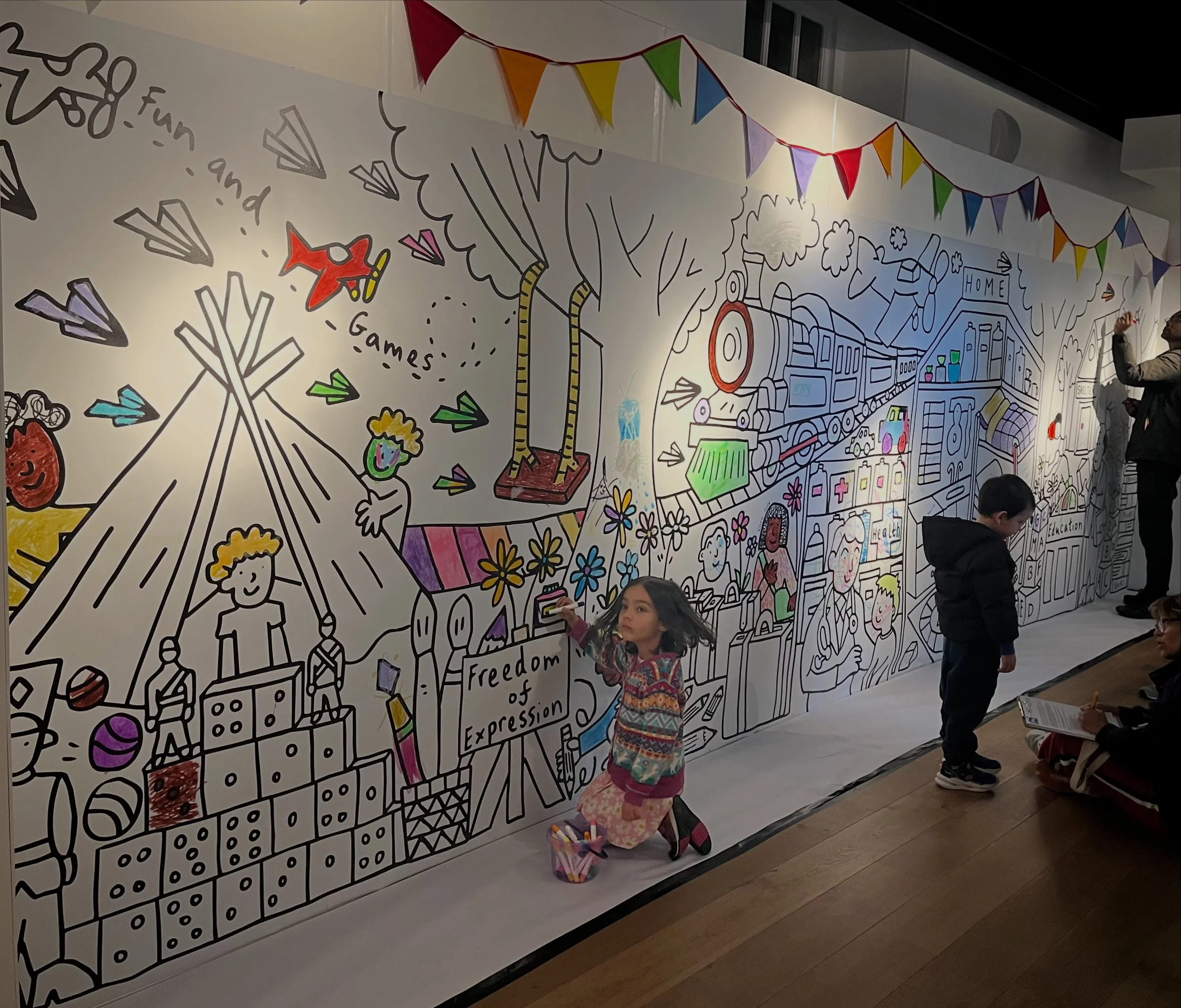 Thank you to everyone who came today @imperialwarmuseums to participate in the Big Story Wall. The Big Story Festival continues tomorrow Monday 26 October, 10am to 6pm so please do come and make your mark on our fabulous colouring wall. Lots of wonde