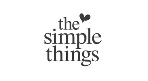  The simple things Logo in black text with white background and hand drawn heart 