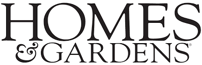  Homes &amp; Gardens Logo in black text with white background 