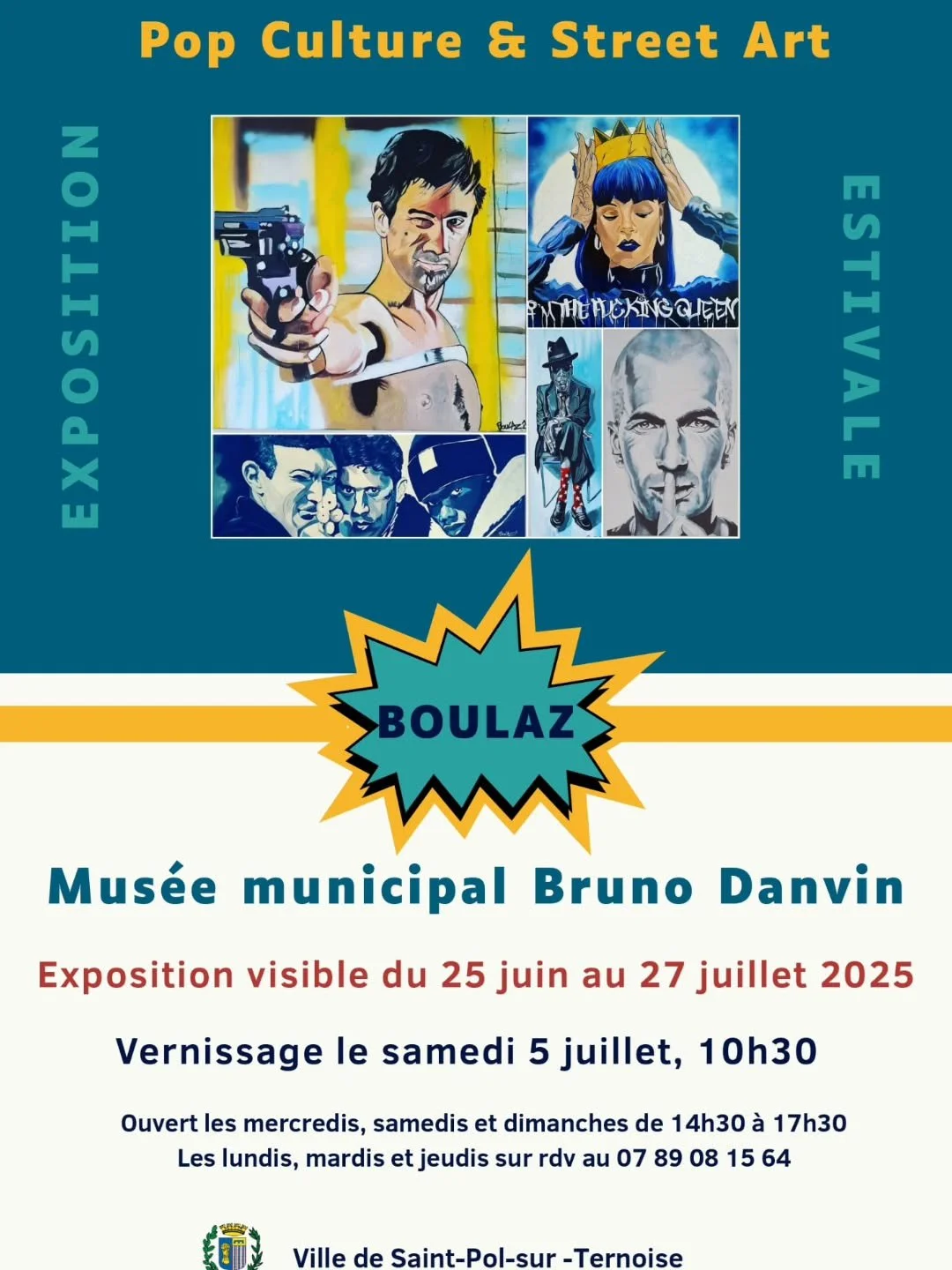 J'ai l'honneur d'avoir &eacute;t&eacute; invit&eacute; &agrave; exposer mes &oelig;uvres au Mus&eacute;e Bruno Danvin de St Pol-sur-Ternoise du 25 juin au 27 juillet. 
Si vous passez dans le coin, n'h&eacute;sitez pas. 
Vernissage le 5 juillet a 10h3