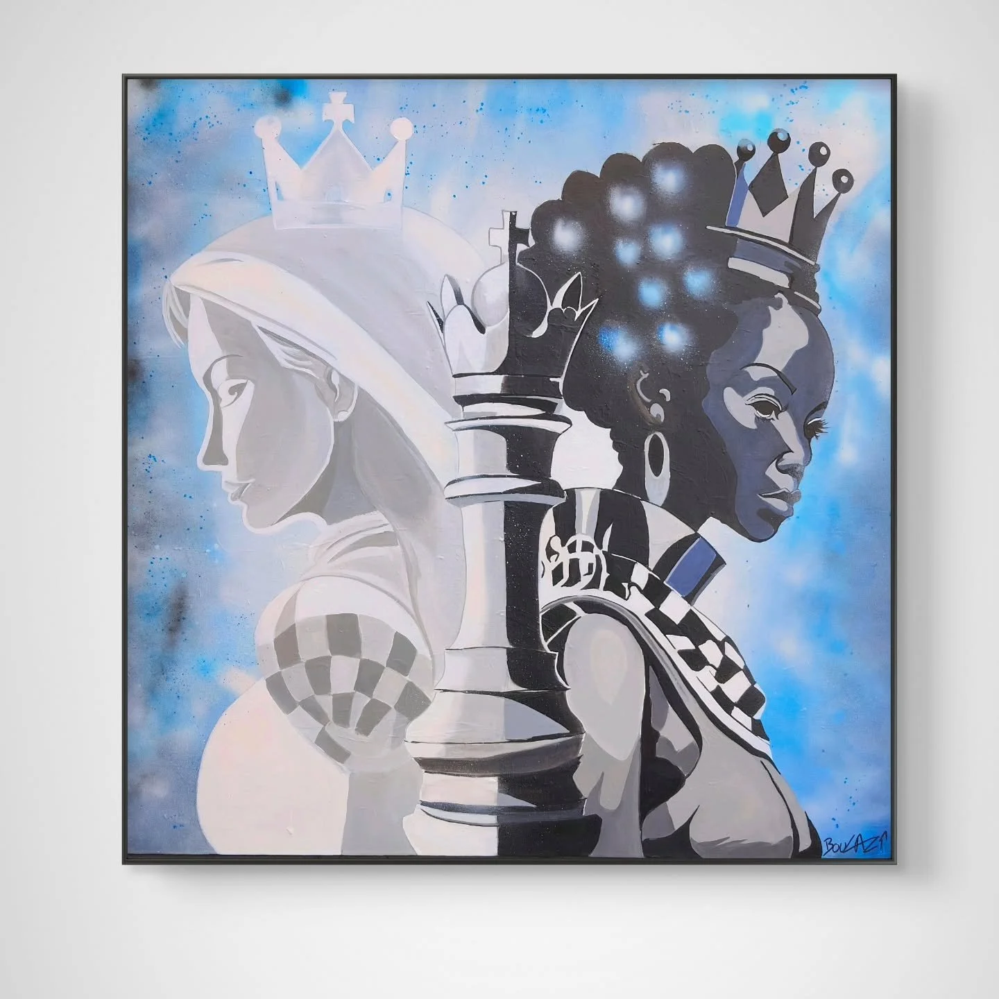 Queen's war
Spray acrylique et posca sur toile 
100x100

#chess #art
