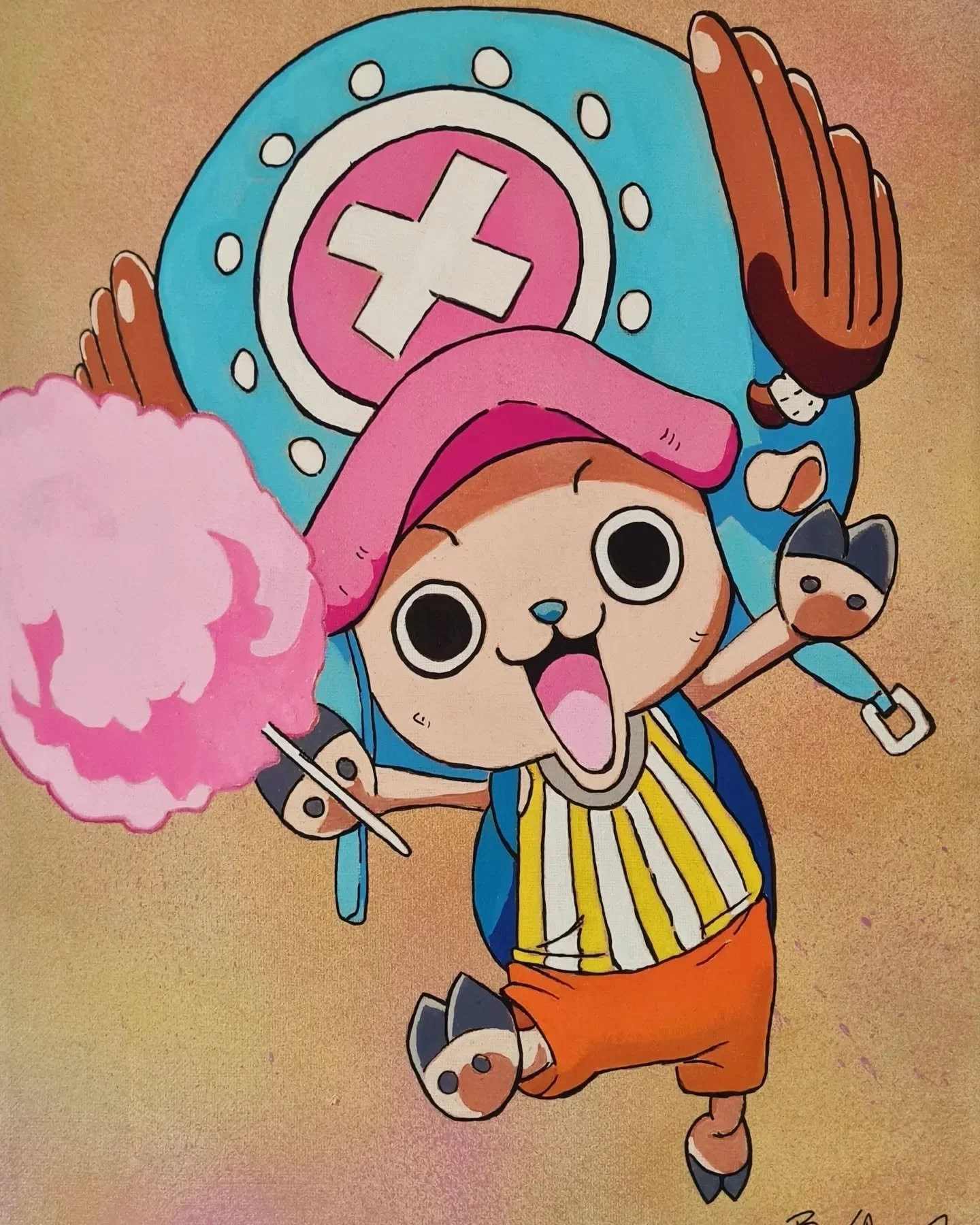 Tony Tony Chopper

D'apr&egrave;s Eiichiro Oda
Spray Acrylique posca et molotow sur toile
30x40

#onepiece #elichirooda #chopper #fanart #mangaart #luffy