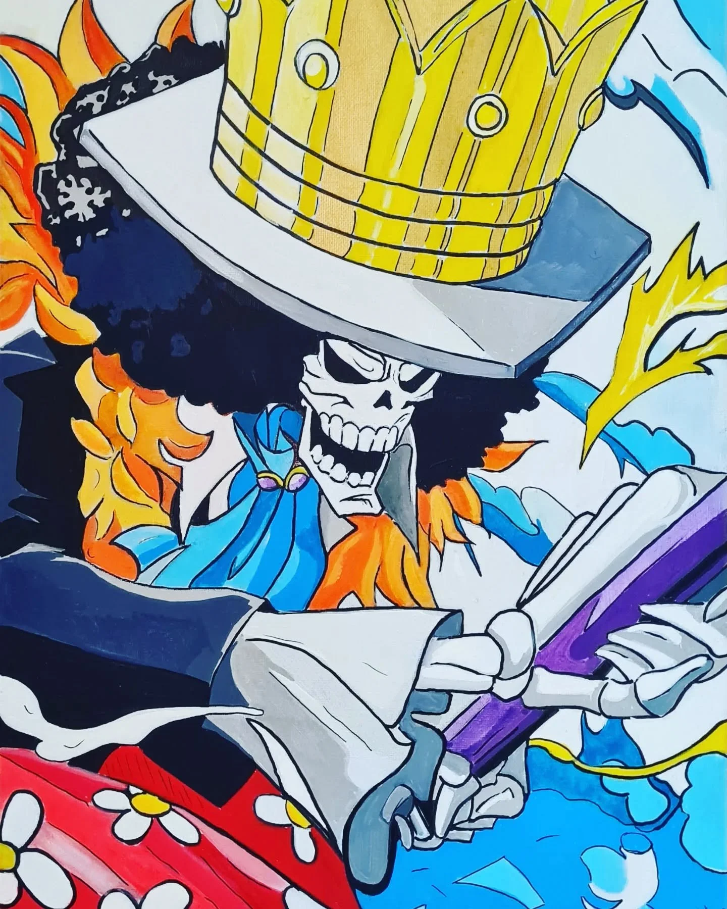Brook

D'apr&egrave;s Eiichiro Oda
Spray Acrylique posca et molotow sur toile
30x40

#onepiece #monkeydluffy #luffy #eiichirooda #brook #fanart #artwork #poscaart #posca #mangaart