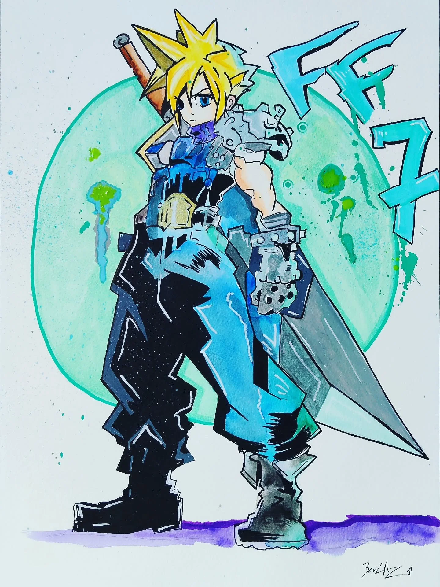 Cloud 

29,7 x 42 cm 
Mixed media on paper

#finalfantasy #cloud #sketch #artwork #fanart