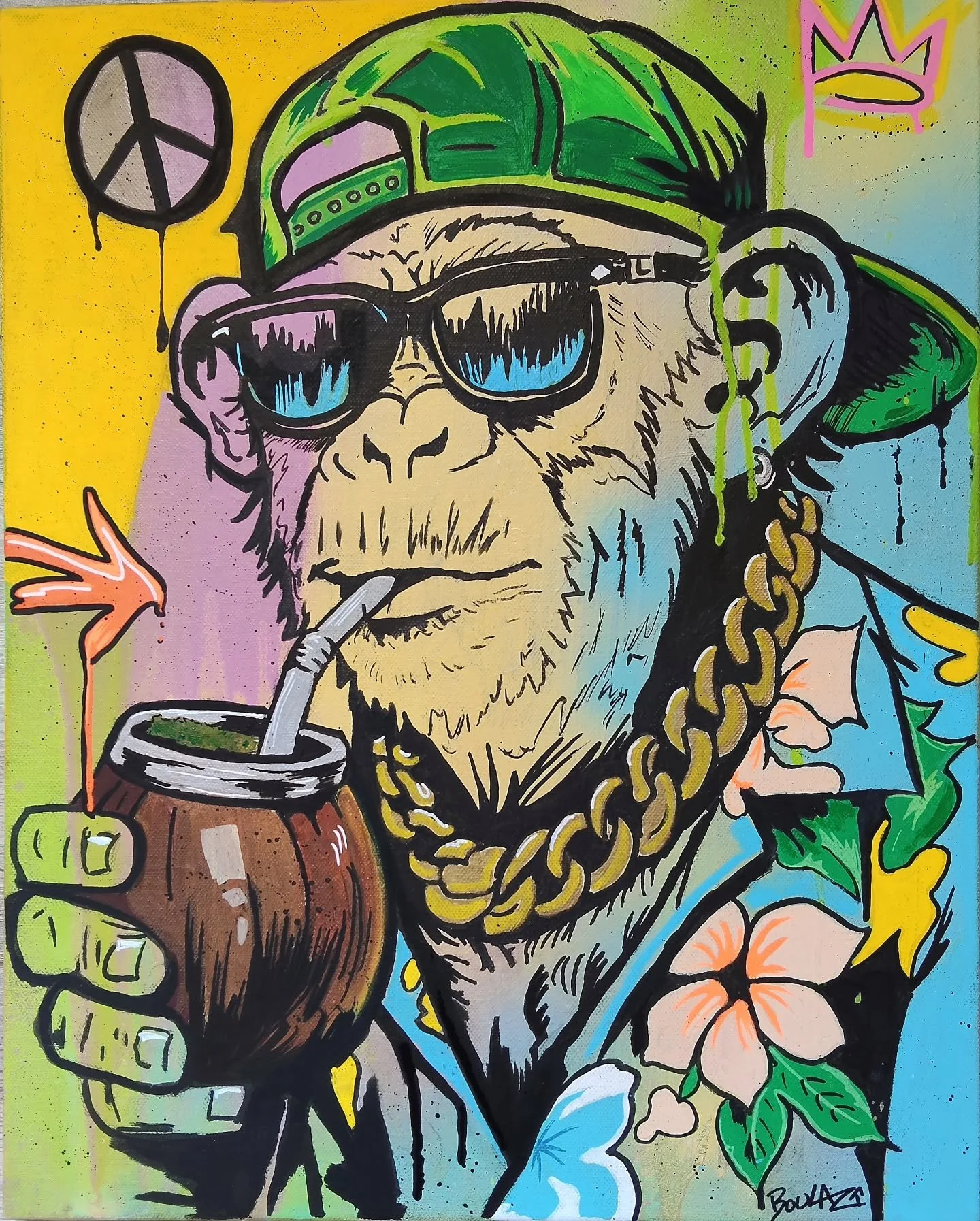 &iexcl;Sin mate, no arranco !

Mixed media on Canva 
40x50 cm