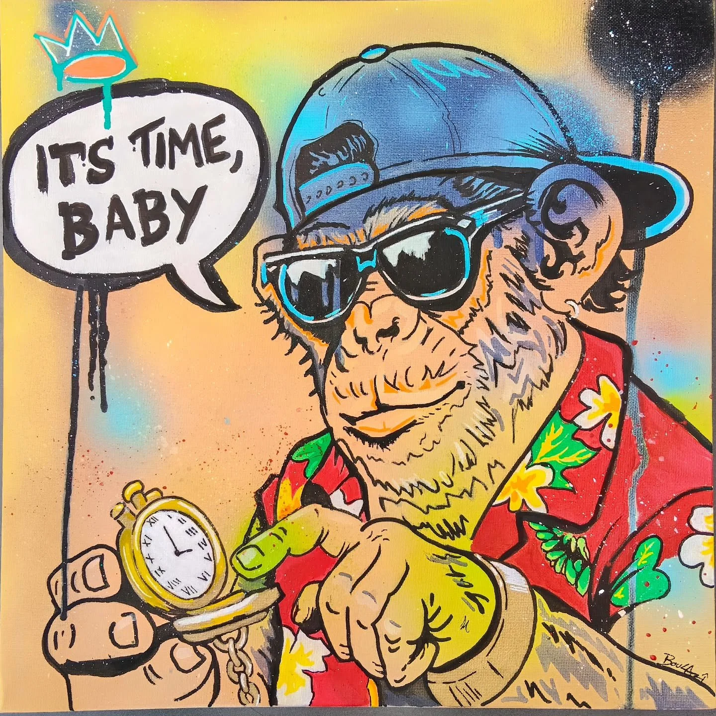 It's time BaBy

Mixed media on Canva 
40x40 cm

#monkey #urbanart #clock